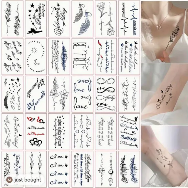 Komplet 30 začasnih mini tatoo nalepk R-01